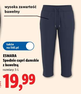 ESMARA Spodnie capri damskie z bawełną