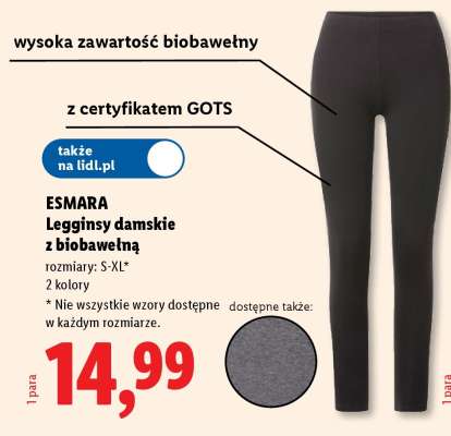 ESMARA Legginsy damskie z biobawełną