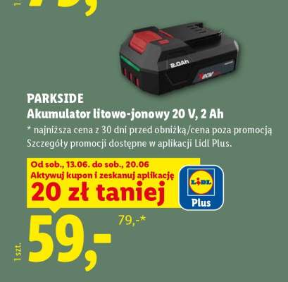 PARKSIDE Akumulator litowo-jonowy 20 V, 2 Ah
