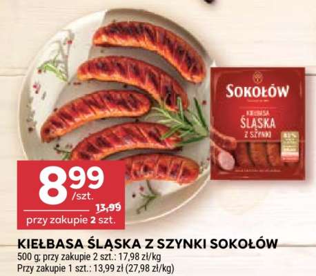 Kiełbasa śląska z szynki Sokołów