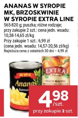 Ananas w syropie MK, Brzoskwinie w syropie Extra Line