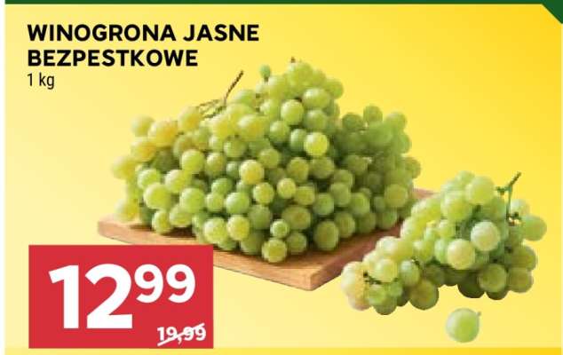 Winogrona jasne bezpestkowe