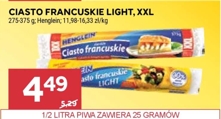 Ciasto Francuskie Light, XXL