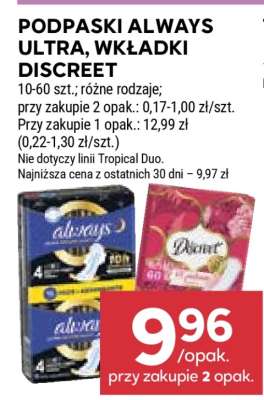 Podpaski Always Ultra, Wkładki Discreet