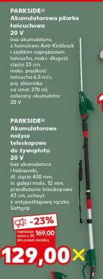 PARKSIDE® Akumulatorowe nożyce teleskopowe do żywopłotu 20 V