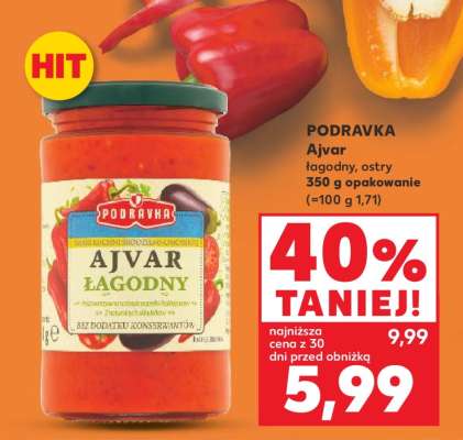 PODRAVKA Ajvar łagodny, ostry 350 g opakowanie