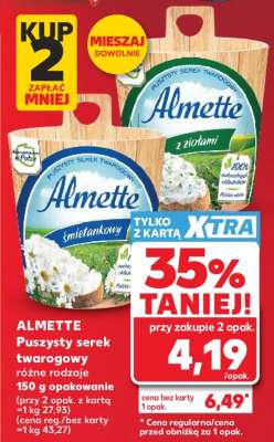 ALMETTE Puszysty serek twarogowy różne rodzaje 150 g opakowanie