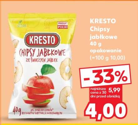 KRESTO Chipsy jabłkowe 40 g opakowanie