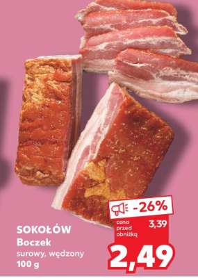 Sokołów Boczek surowy, wędzony 100 g