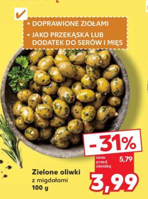 Zielone oliwki z migdałami 100 g