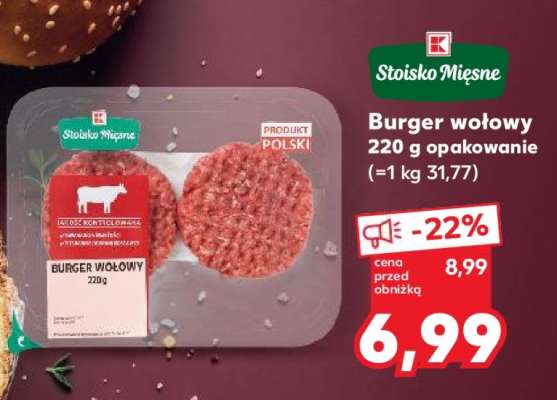 Burger wołowy 220 g opakowanie