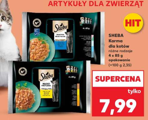 SHEBA Karma dla kotów różne rodzaje 4 x 85 g opakowanie