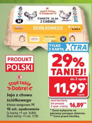 Jaja z chowu ściółkowego klasa wagowa M 15 szt. opakowanie