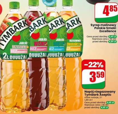 Napój niegazowany TYMBARK ASEPTIC