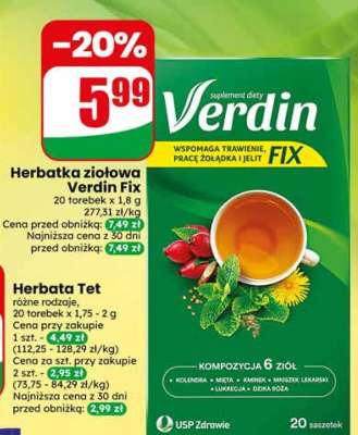 Herbatka ziołowa Verdin Fix