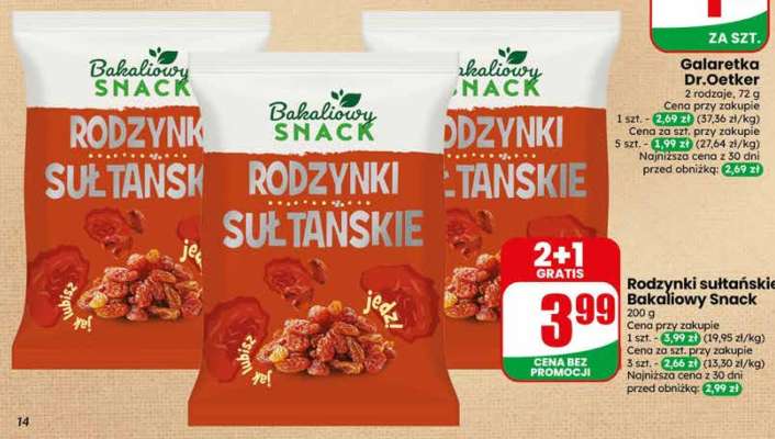 Rodzynki sułtańskie Bakaliowy Snack