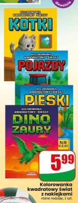 Kolorowanka kwadratowy świat z naklejkami