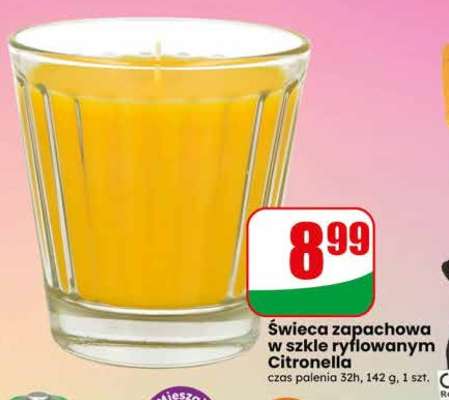 Świeca zapachowa w szkle ryflowanym Citronella