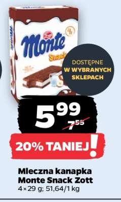 Mleczna kanapka Monte Snack Zott
