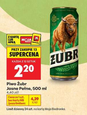Piwo Żubr Jasne Pełne, 500 ml