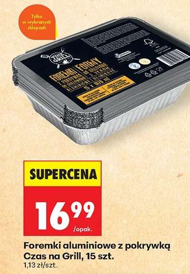 Foremki aluminiowe z pokrywką Czas na Grill, 15 szt.