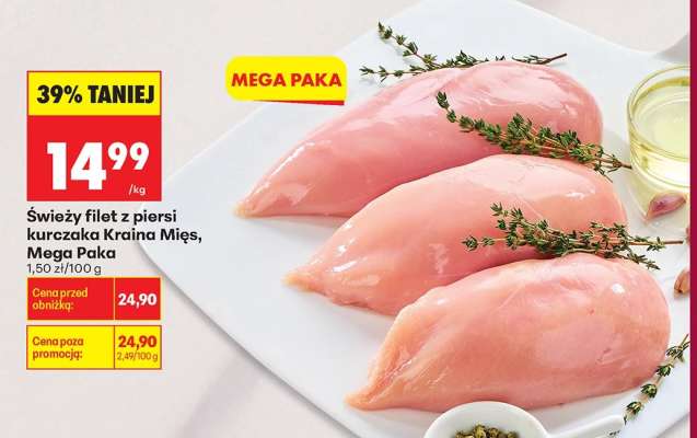 Świeży filet z piersi kurczaka Kraina Mięs, Mega Paka