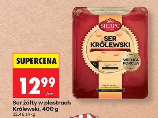 Ser żółty w plastrach Królewski, 400 g