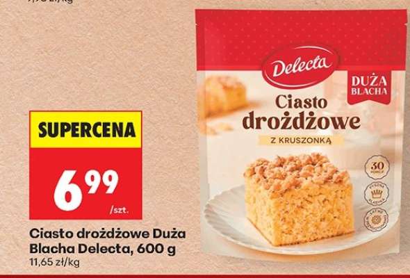 Ciasto drożdżowe Duża Blacha Delecta, 600 g