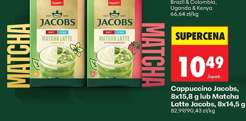 Cappuccino Jacobs, 8x15,8 g lub Matcha Latte Jacobs, 8x14,5 g