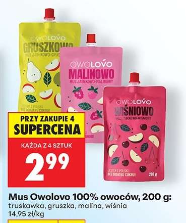 Mus Owolovo 100 % owoców , 200 g