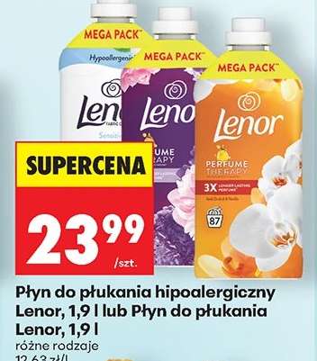 Płyn do płukania hipoalergiczny Lenor, 1,9 l lub Płyn do płukania Lenor, 1,9 l