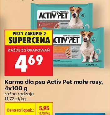 Karma dla psa Activ Pet małe rasy, 4x100 g