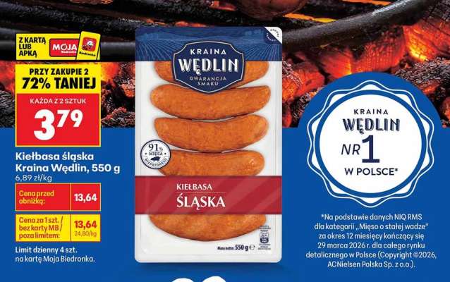 Kiełbasa Śląska Kraina Wędlin 550 g
