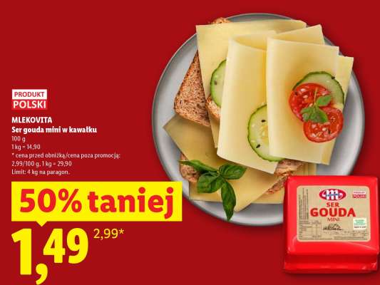 MLEKOVITA Ser gouda mini w kawałku
