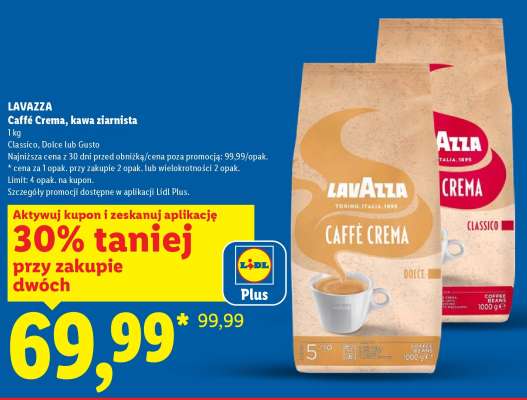 Lavazza Caffè Crema, kawa ziarnista