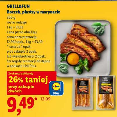 GRILL&FUN Boczek, plastry w marynacie