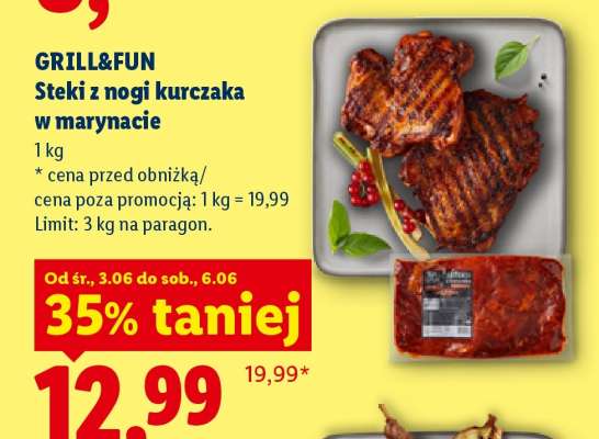 GRILL&FUN Steki z nogi kurczaka w marynacie