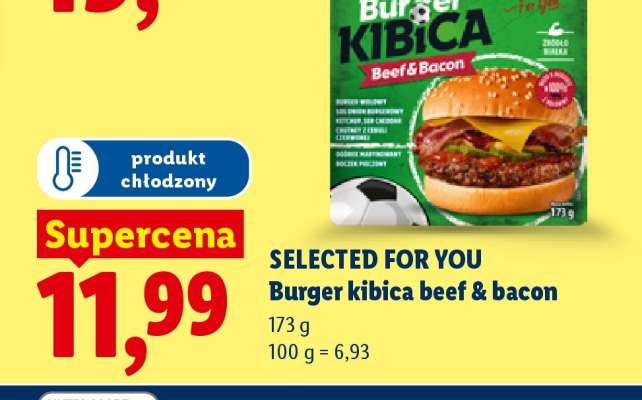 Burger kibica beef & bacon