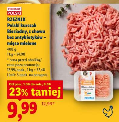 RZEŹNIK Polski kurczak Biesiadny z chowu bez antybiotyków – mięso mielone