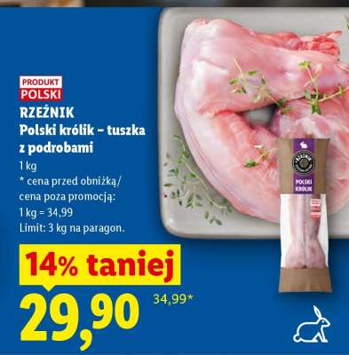 Polski królik tuszka z podrobami