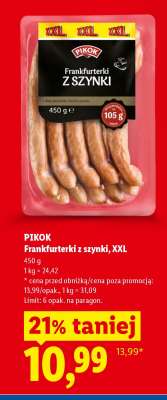 PIKOK Frankfurterki z szynki, XXL