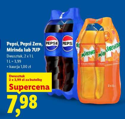 Pepsi, Pepsi Zero, Mirinda lub 7UP