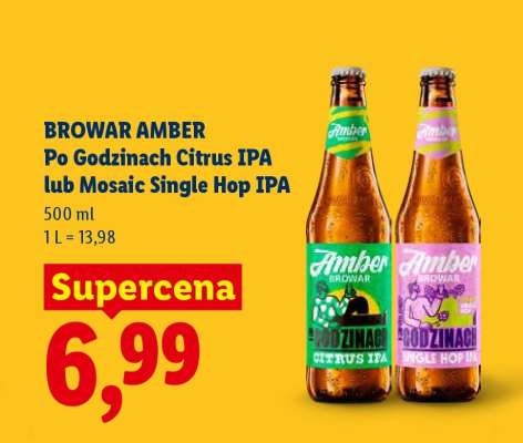 BROWAR AMBER Po Godzinach Citrus IPA lub Mosaic Single Hop IPA