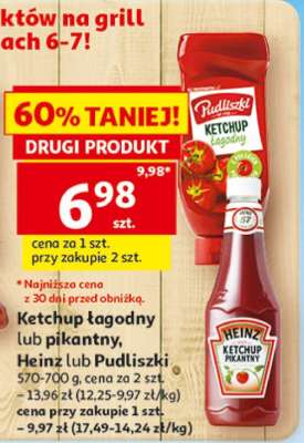 Ketchup łagodny lub pikantny, Heinz lub Pudliszki