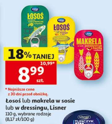 Łosoś lub makrela w sosie lub w dressingu, Lisner