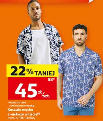 Koszula męska z wiskozy w liście