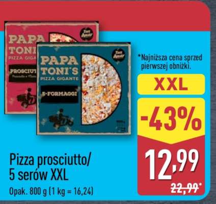 Pizza prosciutto/5 serów XXL