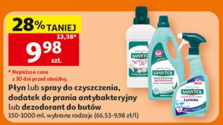 Płyn lub spray do czyszczenia, dodatek do prania antybakteryjny lub dezodorant do butów