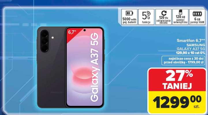 Smartfon 6,7'' SAMSUNG GALAXY A37 5G