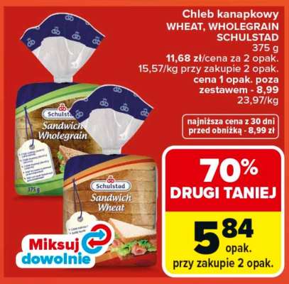 Chleb kanapkowy WHEAT, WHOLEGRAIN SCHULSTAD